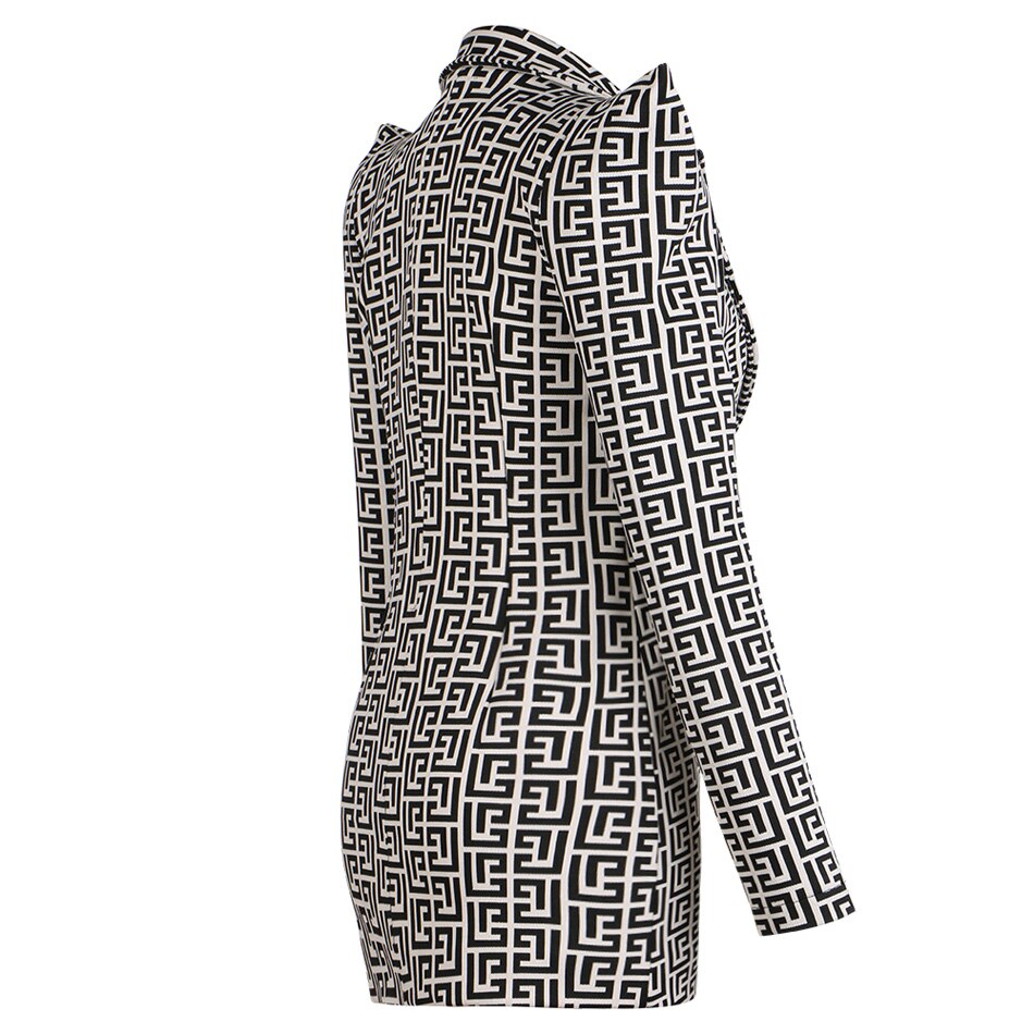 Chic Jacquard Outfit Quality Two Piece Strapless Dress Set Hot Fashion Designer Logo Printed Blazer Jacket 2 Pieces Clothing