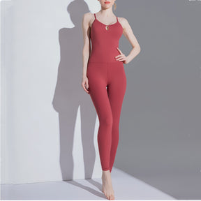 Sexy Cross Back Sport Suit Seamless Dance Yoga Set Fitness Jumpsuit Sportswear For Women Gym Running Training Athletic Suit