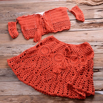 Shell Crochet Brazilian Bikinis 2022 New Handmade Knit Swimsuit Sexy Biquinis Summer Women Push Up 2 Pcs Swimwear Beachwear