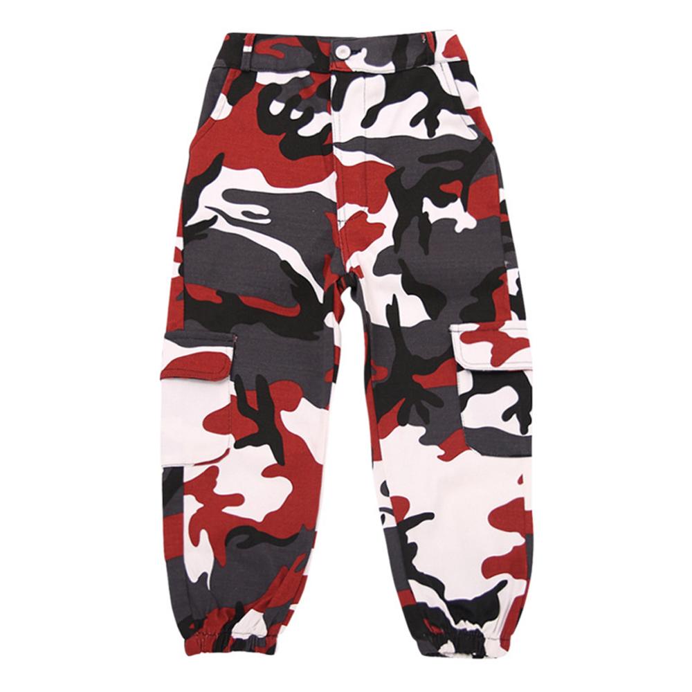 Girls Hip Hop Street Dance Solo Clothes Cropped Tank Top/Camouflage Jogger Pants