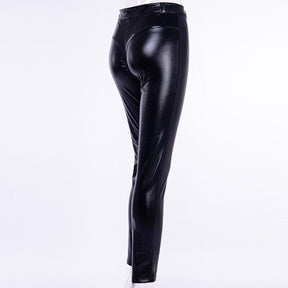 Motocyle Rock Punk Leather Trousers Slim Sexy Cool Fashion Faux Leather Long Pants Chi
