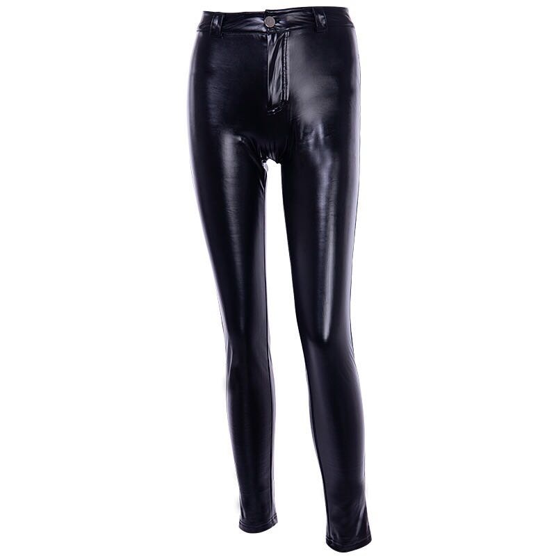 Motocyle Rock Punk Leather Trousers Slim Sexy Cool Fashion Faux Leather Long Pants Chi