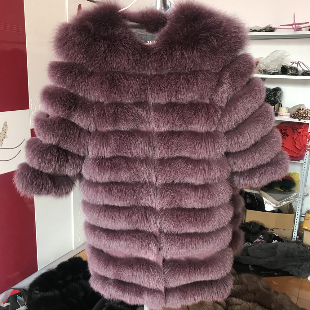real fur coat 100% natural fur jacket winter warm leather fox fur coat