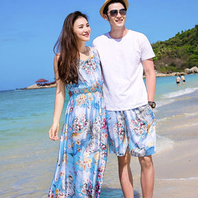 Family Clothes Sets New Summer Style Cotton Floral Printing Sleeveless Bohemian Maxi Dress mother and daughter dress