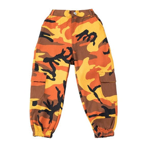 Girls Hip Hop Street Dance Solo Clothes Cropped Tank Top/Camouflage Jogger Pants