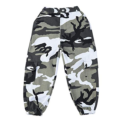 Girls Hip Hop Street Dance Solo Clothes Cropped Tank Top/Camouflage Jogger Pants