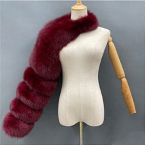 Fashion Winter High Quality Short Faux Fox Fur Coat Women  One Shoulder Long Sleeve Warm Mink Jackets Furry Coat Femme Top