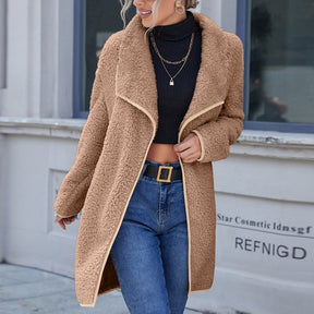 Women Jackets Warm Style Office Lady Coat Fashion Outerwear Double-sided Wool Blends Wild Long Top