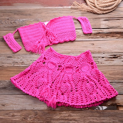 Shell Crochet Brazilian Bikinis 2022 New Handmade Knit Swimsuit Sexy Biquinis Summer Women Push Up 2 Pcs Swimwear Beachwear