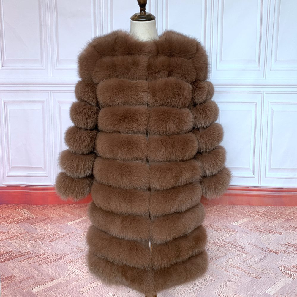 real fur coat 100% natural fur jacket winter warm leather fox fur coat