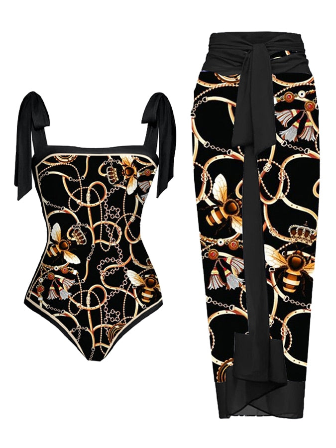 Double sided Print Swimwear Sexy Backless Push Up Bathing Suit