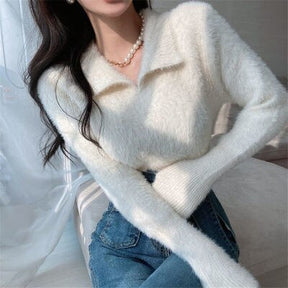 cashmere  Vintage Top Thick  Sweater Pullover Long Sleeve Top  Fashion