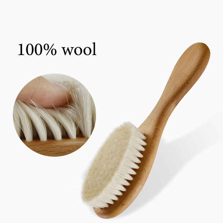 Personalized Wooden Baby Brush Custom Name Baby Wool Comb New Born Hair Brush Infant Head Massager Bath Brush Comb for Kids