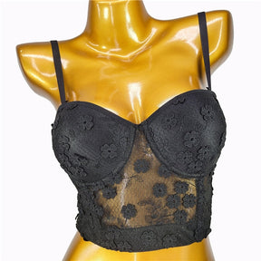 Women Crop Top Streetwear Beading Diamond Push Up Bra Casual Tank Tops Woman Clothes Bustier Camis Fashion Ladies Corset
