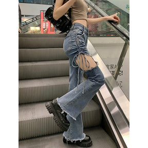 ILARES Ripped Jeans Female Women Clothing Korean Fashion Women&#39;s Jeans 2022 Trend Streetwear Pants Baggy High Waist Vintage