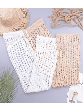 Fitshinling Handmade Crochet Beach Pants Women Swimwear 2023 Summer Bohemian Sexy Hot Hollow Out Holiday High Waist Pantalones