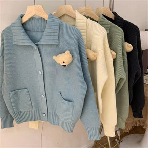 Vintage Sweater Long Sleeve Top Cardigan Women Fashion Sweaters Cardigans Tops Winter Clothes Women Woman