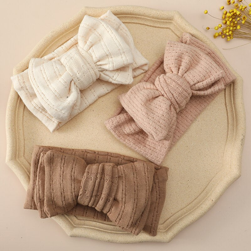 Baby Girl Headbands Baby Girl Newborn Bows Infant Hair Accessories Elastic Turban Baby Girl Hair Ties Plain Color