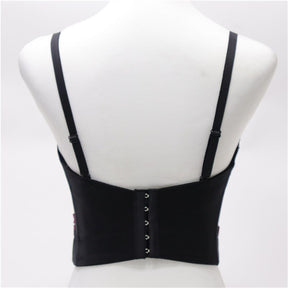 Women Crop Top Streetwear Beading Diamond Push Up Bra Casual Tank Tops Woman Clothes Bustier Camis Fashion Ladies Corset