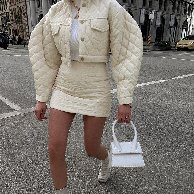 Women Casual Jackets Coat Long Sleeve Winter Fashion Solid Lattice Warm Coat with Mini Skirts Famale Outerwear Sexy Streetwear