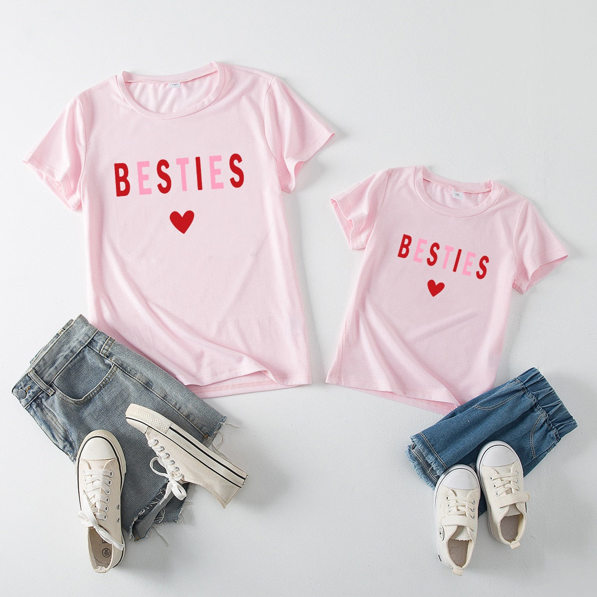 Family Matching Outfits Mother Kids Short Sleeve T Shirt Letter Print Casual Mother Daughter Son Matching Clothes Family Tops