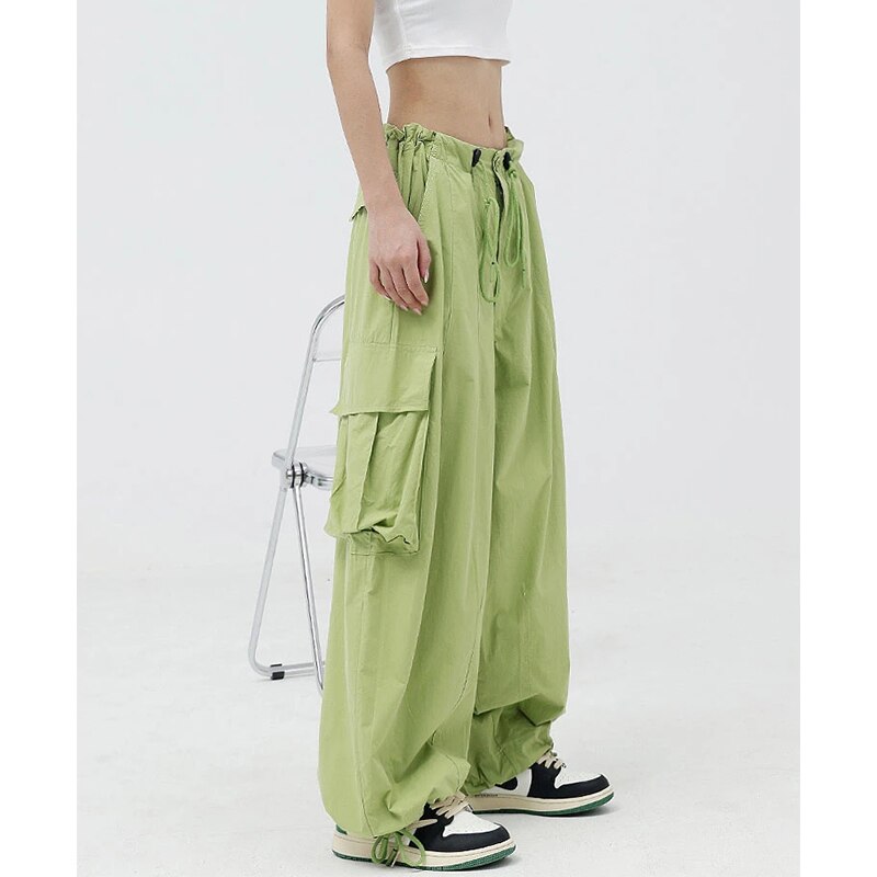 Green Baggy Pants Streetwear High Waist Trousers Vintage Casual Loose Sweatpants
