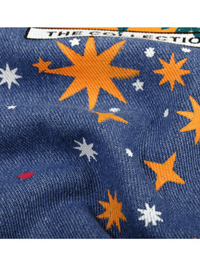 Womens Jeans Star Cartoons Pattern Printed Denim Trousers fit Young Girl Vintage Cute female Jeans Pant Blue