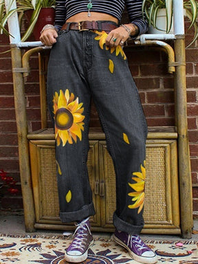 Sunflower Jeans For Women Jeans Loose Pant 2022 Autumn Winter Ladies Denim Trousers Retro Streetwear Boyfriends Woman Jeans