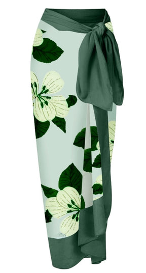 Vintage Women One Piece Swimsuit &amp; Skirt Asymmetrical Swimwear Designer Bathing Suit Green Holiday Beachwear Summer Surf Wear