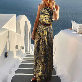 New Fashion Halter Sleeveless Party Dress Solid Backless Loungewear Beach Style Women Summer