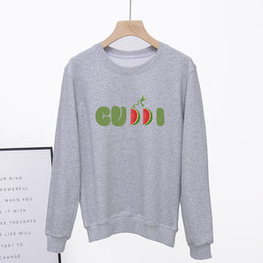 Women Fruit Cute Letter Print Sweatshirt Hoody Hoodies Solid Long Sleeve Brand Casual Ladies Top Fashion Streetwear Clothing