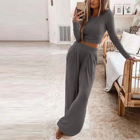 Women Long Sleeve Top + Long Pants Casual Tracksuit Women