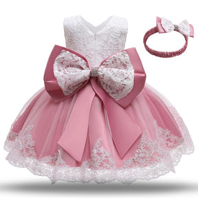 1 Year Old Baby Girls Dress for Newborn Girls Clothes Big Bowknot Formal Baby Girl Birthday Party Dress Christening Gown Dresses