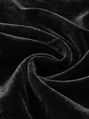 Evening Party Black Dress Women Strapless Sexy High Slit Crystal Tassel Design Velvet Long Dress With Gloves