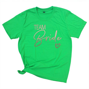 Team Bride Love Heart T Shirt Novetly  Aesthetic Bridesmaid Bride Squad T-shirt Women Ulzzang Wedding Party Tops