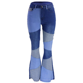 Jeans for Women Denim Pants Patchwork Flare Pants  Slim Fitting Clothes