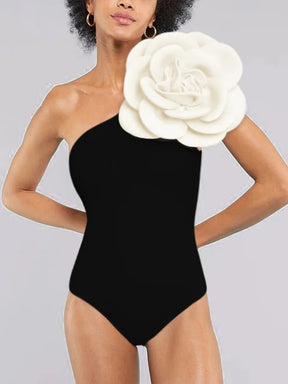 beachwear  Flower exy Backless swimwear Cover Up Summer One Shoulder