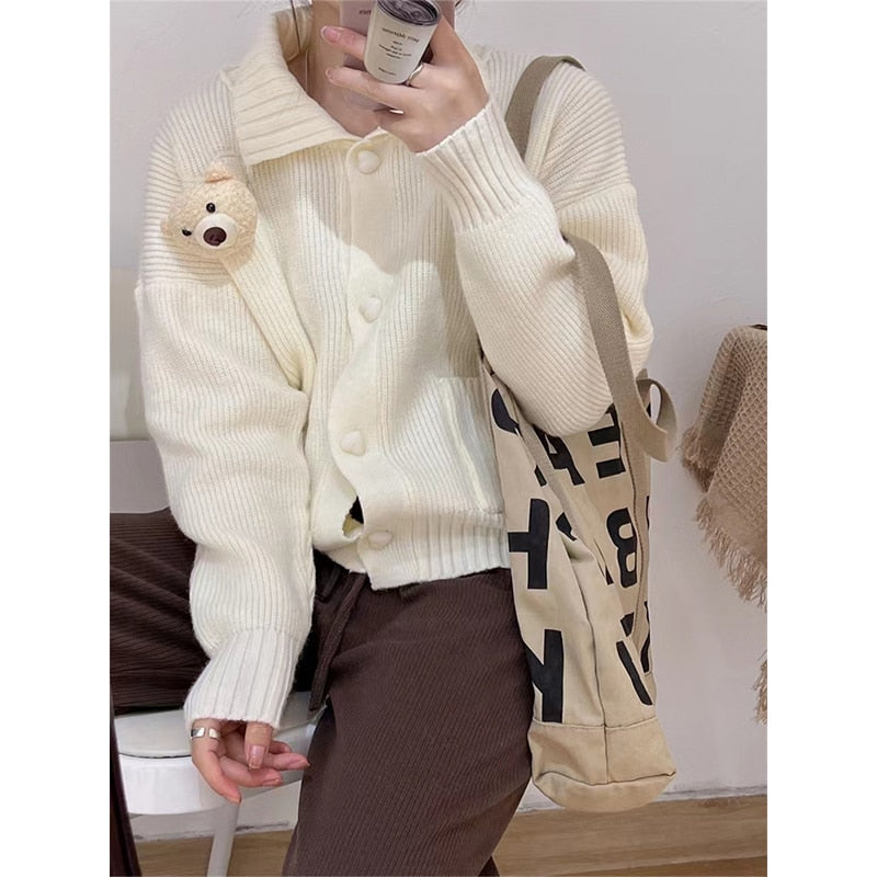 Vintage Sweater Long Sleeve Top Cardigan Women Fashion Sweaters Cardigans Tops Winter Clothes Women Woman