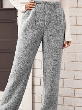 Winter Women Pants Solid Artificial Wool Plush Pantalon Femme Warm Casual Pants Comfort Trousers Women Clothing