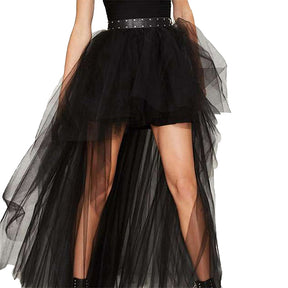 New Sexy Mesh Tuxedo Skirt Women Tulle Skirt Female Casual High Waist Floor