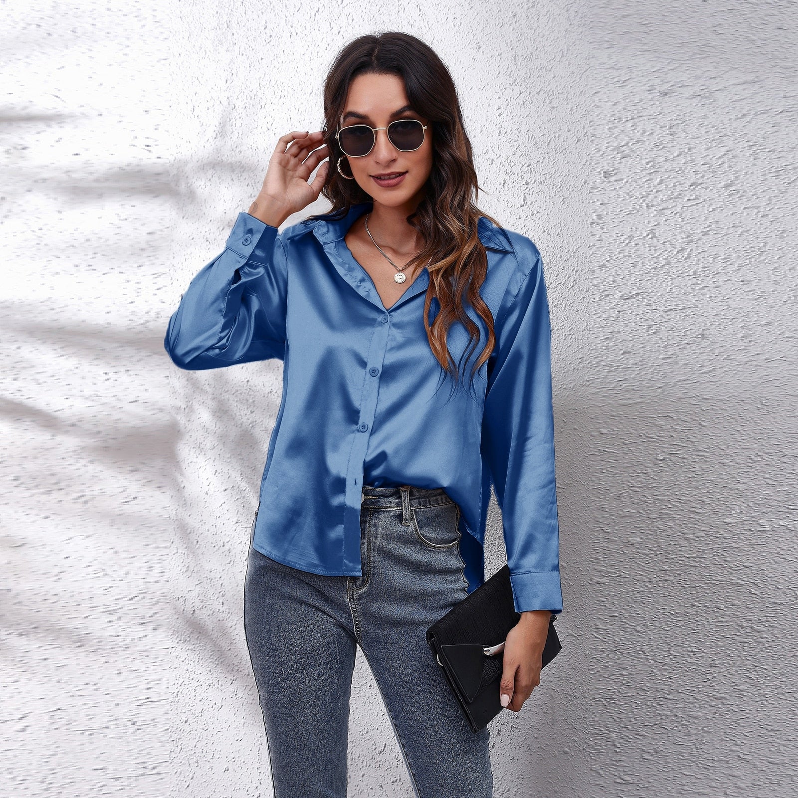 Satin Women Shirt Fashion Womens Tops Basic Elegant White Shirt Women Long Sleeve Blouses 2022 Autumn New Female Clothing Shirts