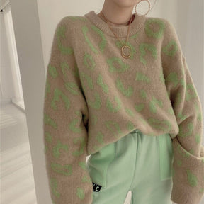 Vintage Long Sleeve Top Thick Sweaters Winter Clothes Women Pullover Tops