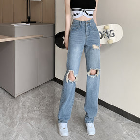 Jeans Woman Wide Pants Cowboy Pants for Women Clothing High Waisted Jeans Woman Clothes