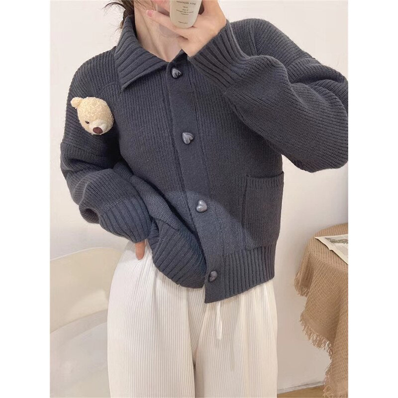 Vintage Sweater Long Sleeve Top Cardigan Women Fashion Sweaters Cardigans Tops Winter Clothes Women Woman