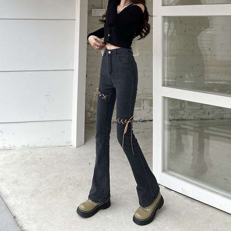 High Waist Jeans Woman Streetwear Vintage Clothing Denim Trouser