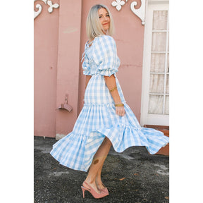 Mommy and Daughter Matching Clothes Plaid Short Sleeve Elegant Mother and Daughter Dress Family Matching Outfits