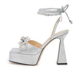 Catwalk 14cm high-heeled sandals diamond sandals rhinestone Pointy