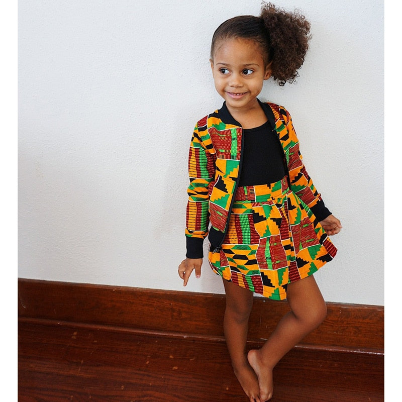 Baby Girls Spring Clothes 2pcs/sets Long Sleeve Zipper Jakcet Coat+Skirt Dress Kids Child Party Clothing Suits
