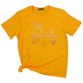 Team Bride Love Heart T Shirt Novetly  Aesthetic Bridesmaid Bride Squad T-shirt Women Ulzzang Wedding Party Tops