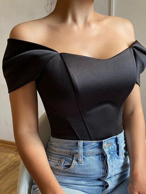 Off Shoulder Strapless Camis Tanks Tube Tops Summer Bodycon Corset Crop Tops Tshirts